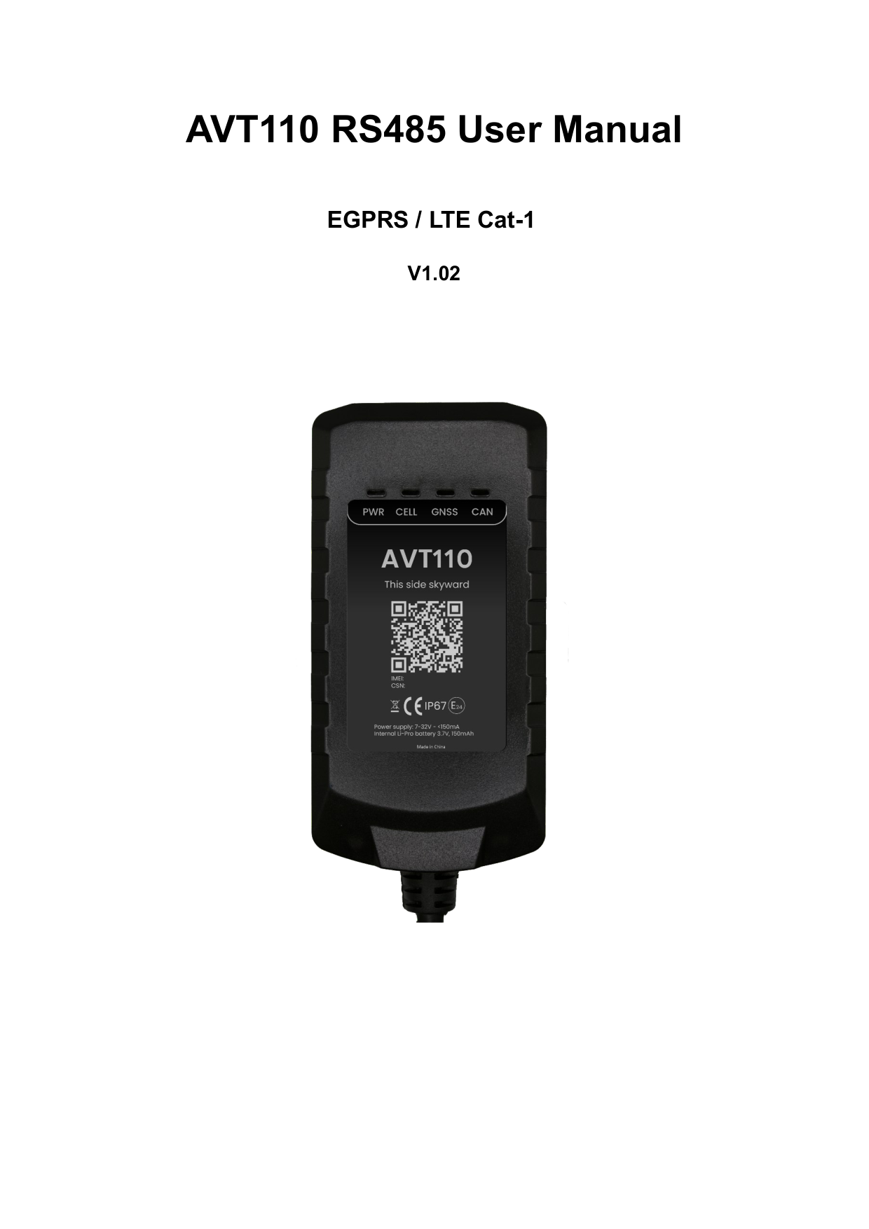 AVT110 — RS485 User manual — Page 1 of 15