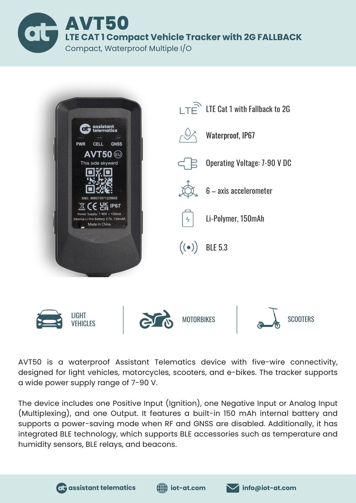 AVT50 — Datasheet — Page 1 of 2
